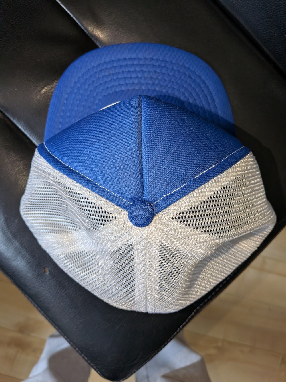 Edmonton Oilers Vintage Blue Mesh Trucker Hat Rare Made In Korea - Picture 4 of 7